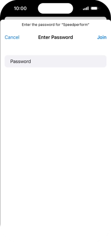 Key in the password for the Wi-Fi network and press Join.