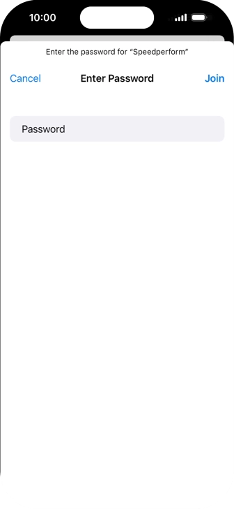 Key in the password for the Wi-Fi network and press Join.