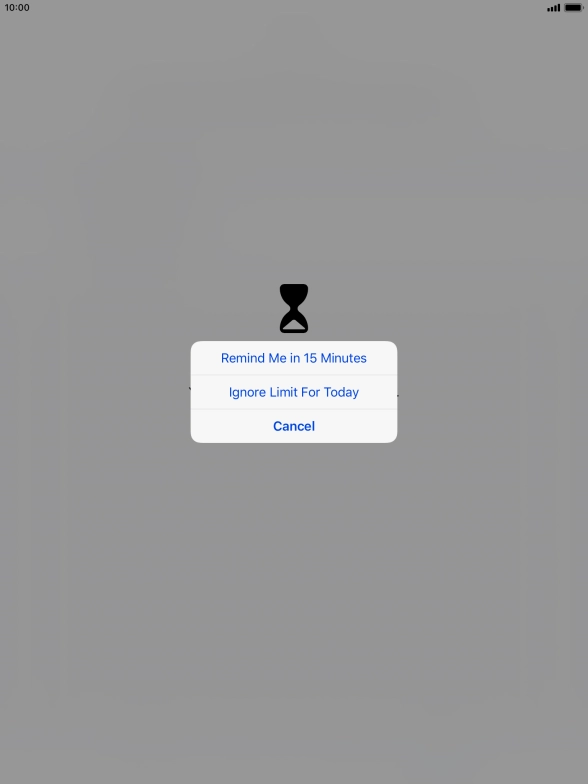 Press the required setting.