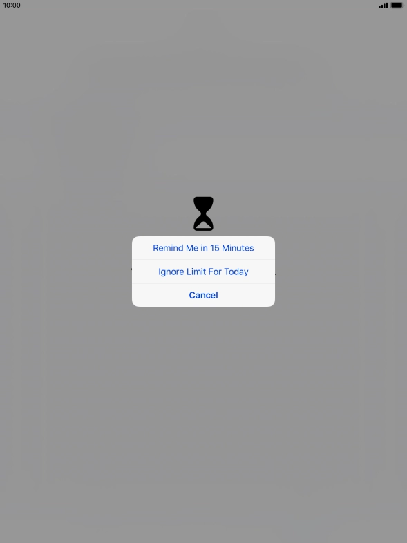 Press the required setting.