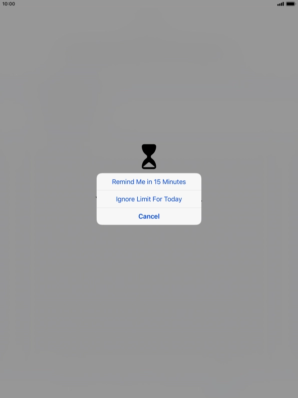 Press the required setting.