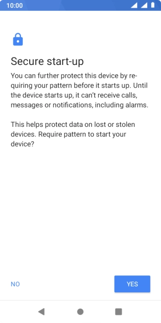 Press the required setting.