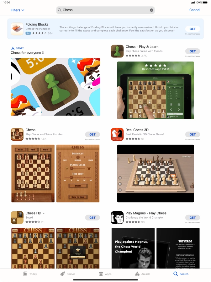 Press the required app.