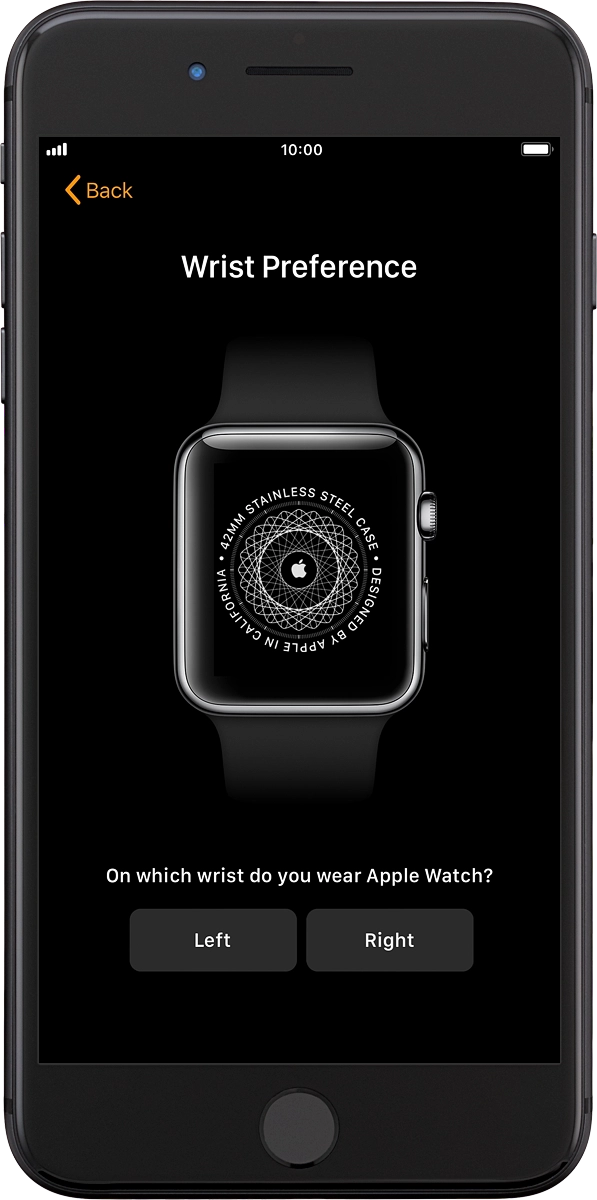 On your phone: Press the required setting and select on which wrist you want to wear the watch.