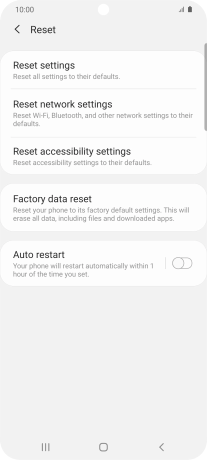 Press Factory data reset.