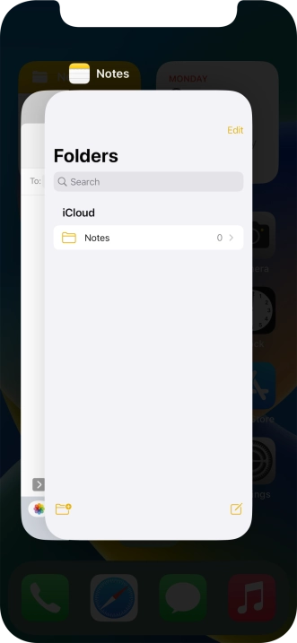 Slide upwards on the required application to end it. Slide upwards on the required application to end it.