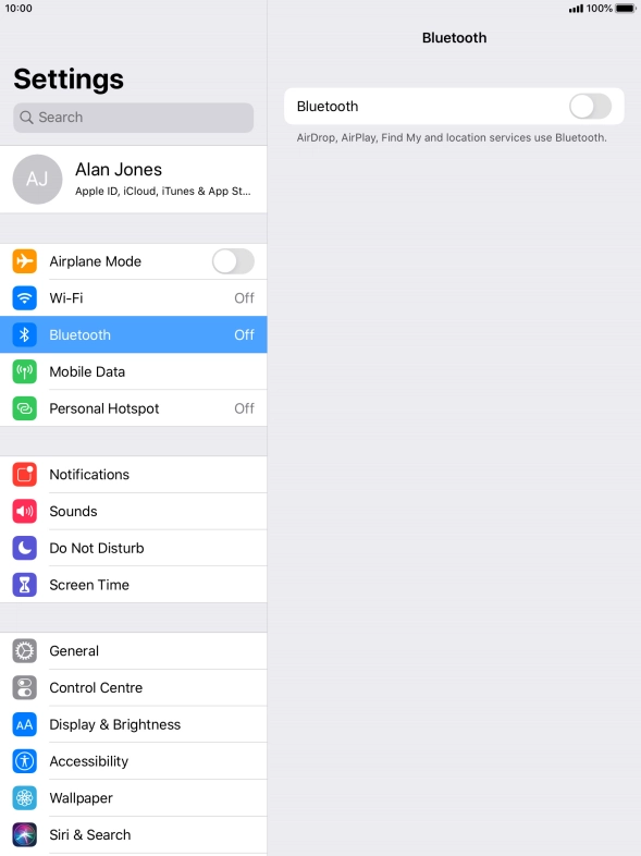 Press the indicator next to 