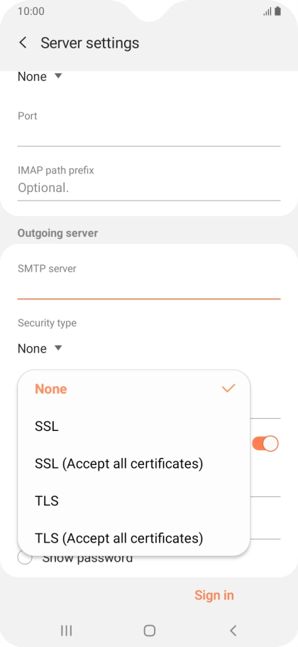 Press None to turn off the function.