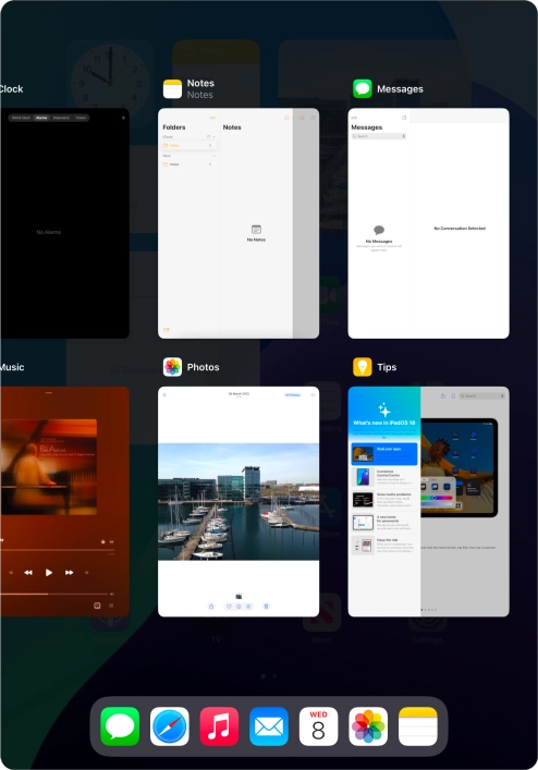 Slide upwards on the required application to end it.