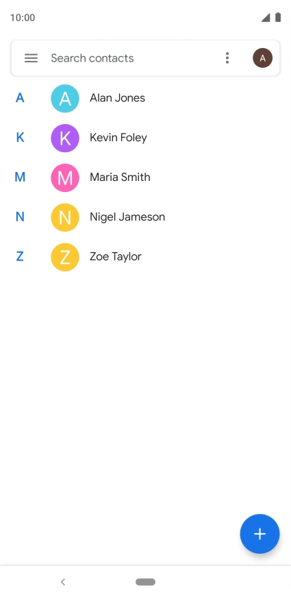 Press the new contact icon.