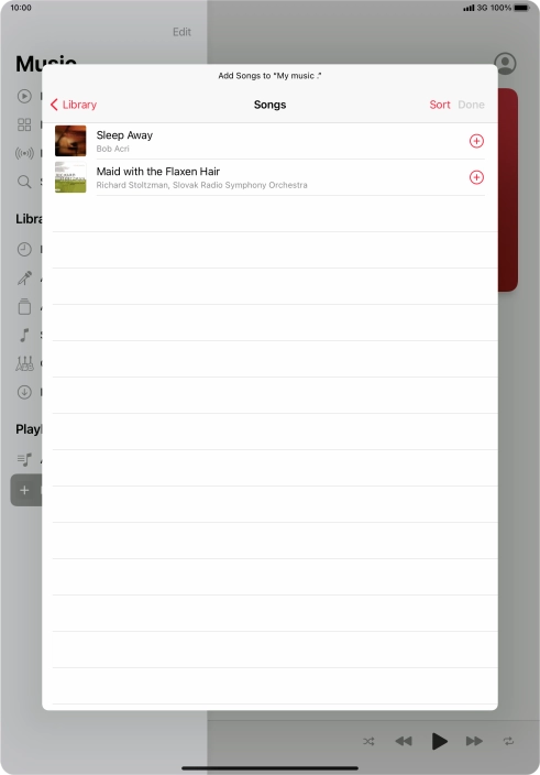 Go to the required category and press the required audio file.