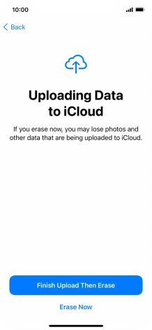 Press the required setting.