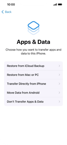 Press Don't Transfer Apps & Data and follow the instructions on the screen to finish the activation.