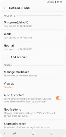 Press the required account.