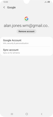 Press Sync account.