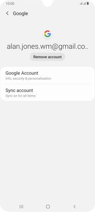 Press Sync account.