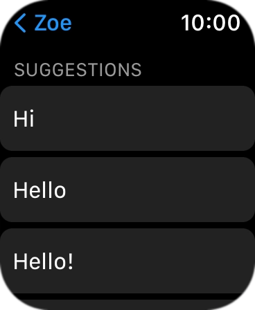 Press the required quick reply.