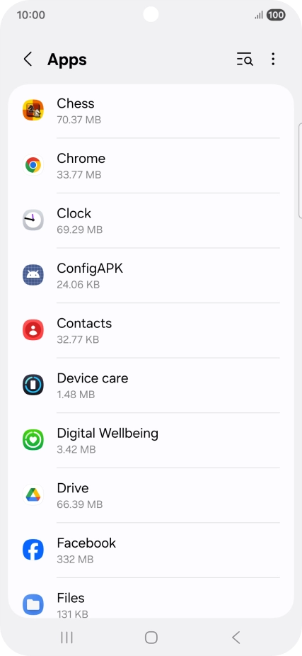 Press the required app.