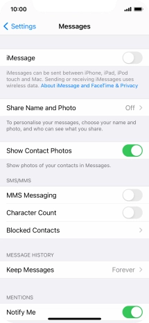 Press the indicator next to 