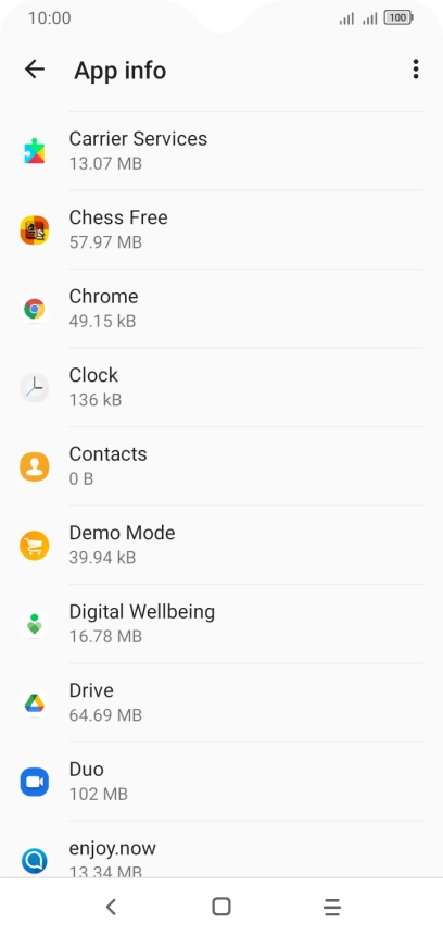 Press the required app.