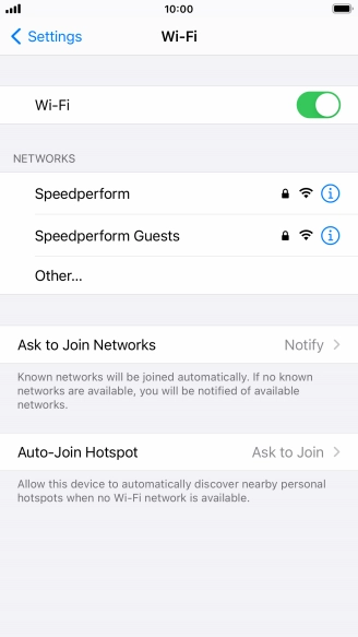 Press the required Wi-Fi network and key in the password for the Wi-Fi network.