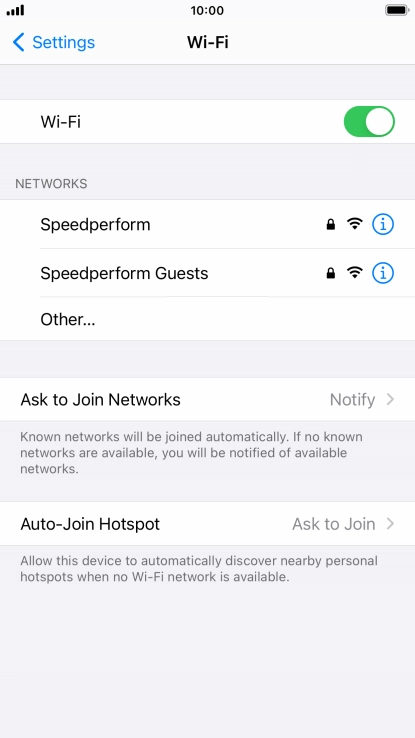 Press the required Wi-Fi network and key in the password for the Wi-Fi network.