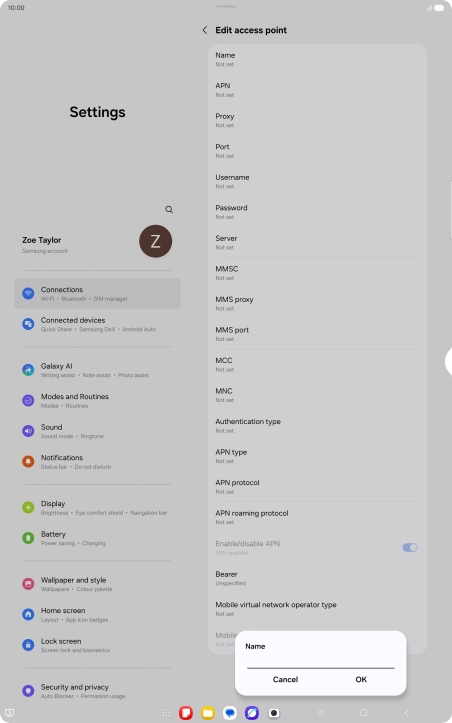 Key in Vodafone MMS and press OK.