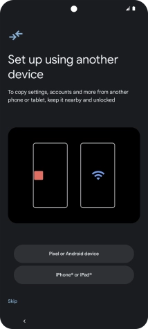 You can transfer the contents of another phone to your phone when it's activated for the first time and after a factory reset. When this screen is displayed, your phone is ready to transfer contents from another phone.