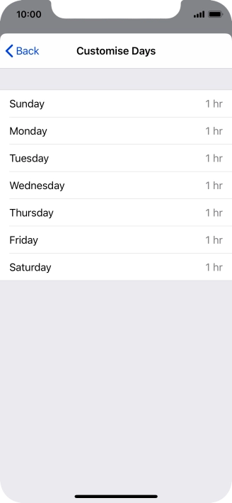 Press the required days.