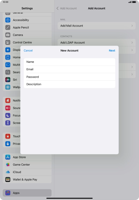 Press Description and key in the required name.