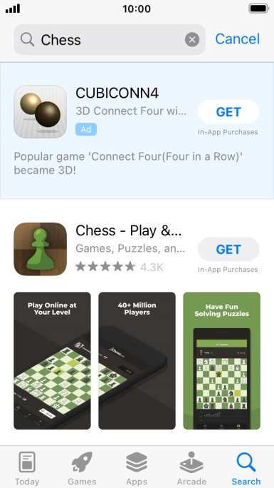 Press the required app.