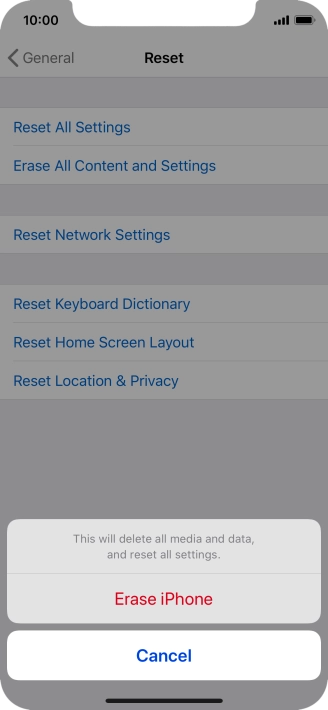 Press Erase iPhone.