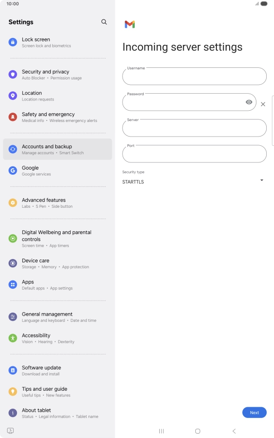 Press the field below 