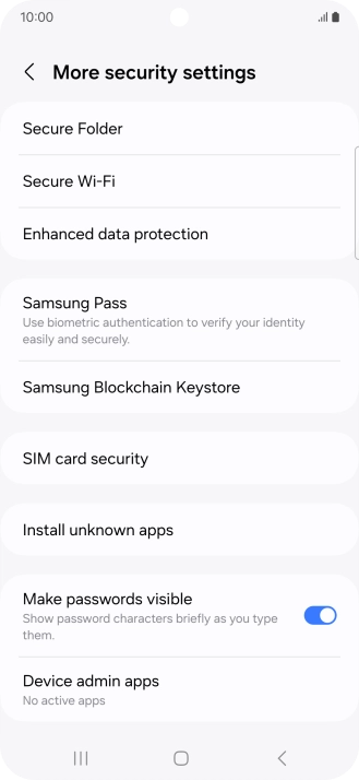 Press SIM card security.