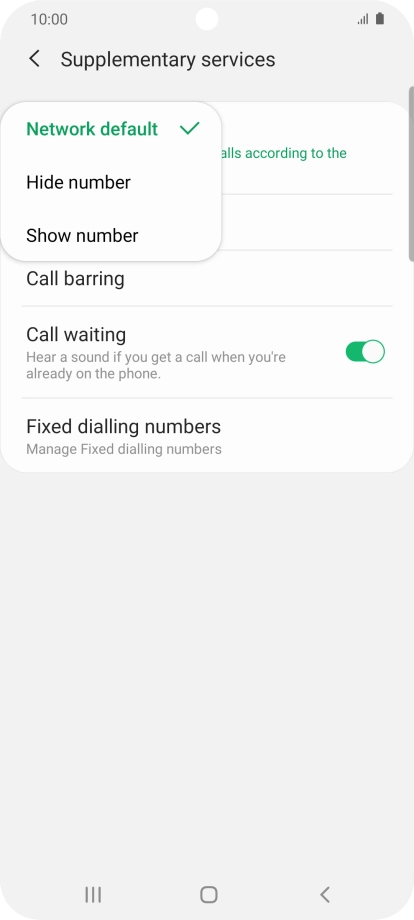 Press Show number to turn on caller identification.