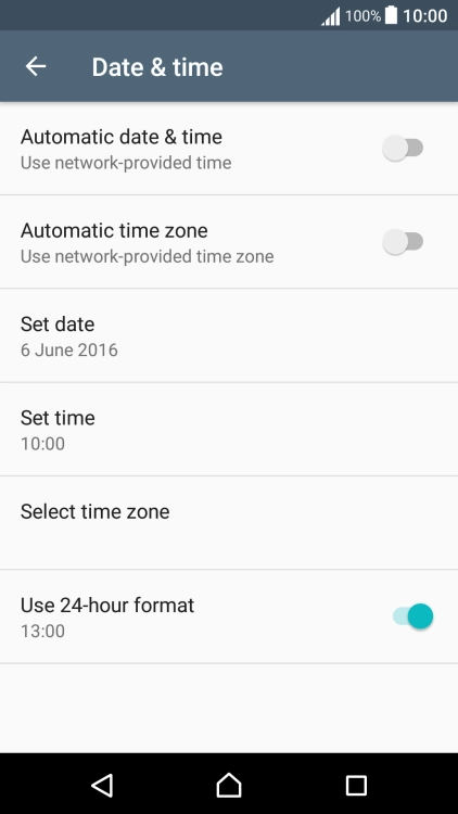 Press Automatic date & time to turn on the function.
