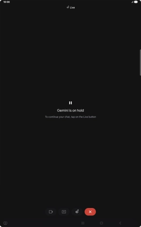 To resume the conversation, press the resume icon.