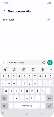 Create a new message and write the required text.