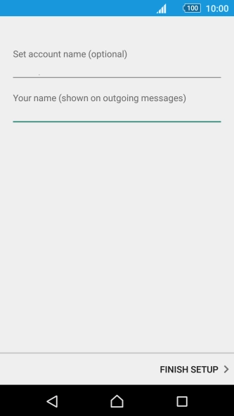 Press FINISH SETUP. Press FINISH SETUP.