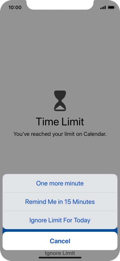 Press the required setting.