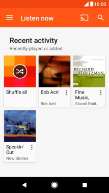 Slide your finger right starting from the left side of the screen.