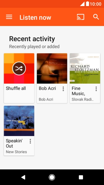 Slide your finger right starting from the left side of the screen.