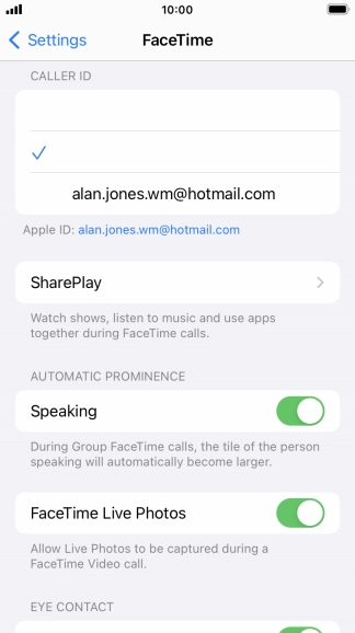 Press the required setting below 