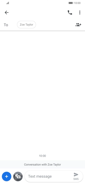 Press the text input field and write the text for your text message.