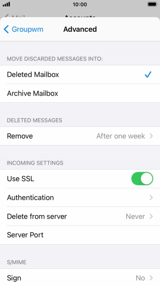 Press the indicator next to 