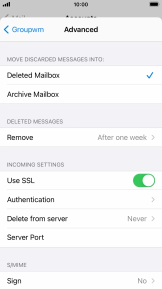 Press the indicator next to 