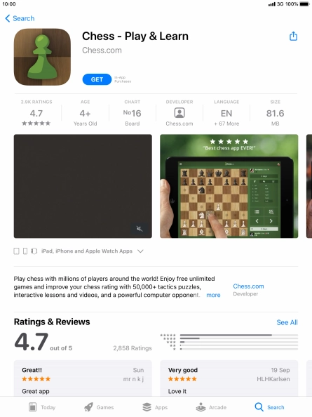 Press GET and follow the instructions on the screen to install the app.