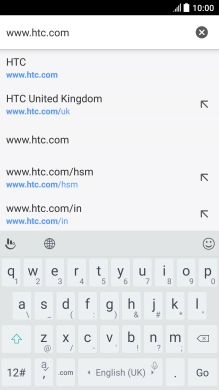 Key in the address of the required web page and press Go.