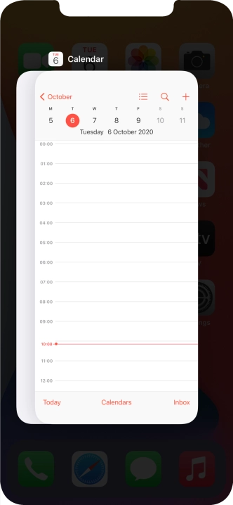 Slide upwards on the required application to end it.