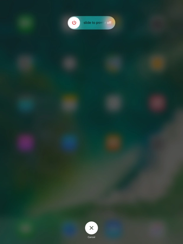 Press and drag the power off icon right.